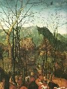 Pieter Bruegel detalj fran hjorden drives drives hem,oktober eller november painting